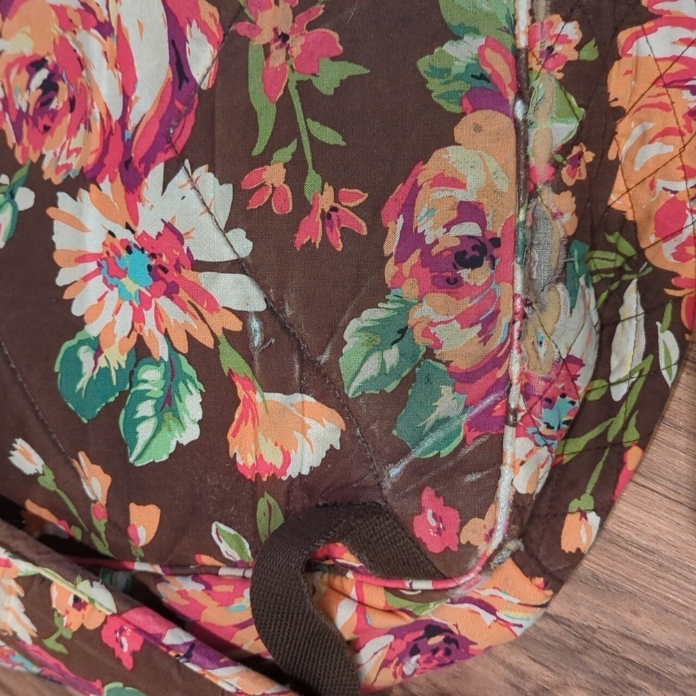 Vera Bradley Floral backpack. Pink and brown floral backpack. - Picture 4 of 11